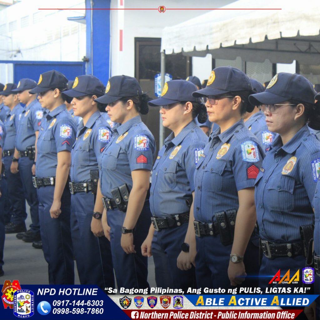May be an image of 7 people and text that says '-MPO NCFO TOLIO AAAG NPD HOTLINE "Sa Bagong Pilipinas, Ang Gusto ng PULIS, LIGTAS KA!" 0917-144-6303 ABLE ACTIVE ALLIED 0998-598-7860 f Northern Police District- Public Information Office'